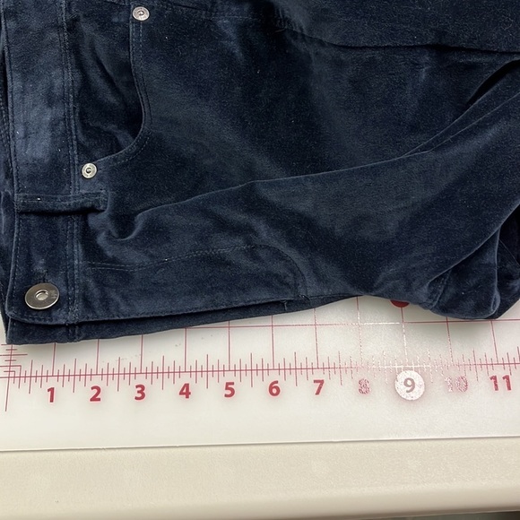 J. JILL Holiday/Office Cotton Velvet Straight Leg 5 Pocket Deep Navy Pant SZ 10P - Picture 13 of 15